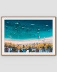 Gili T Boats - Art Print - Traditional Frame - Raw Oak - Landscape