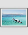 Gili T Longboat - Art Print - Traditional Frame - Black - Landscape
