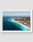 Gili T Reef Break - Art Print - Traditional Frame - White - Landscape
