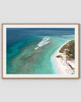 Gili T Surf Break - Art Print - Traditional Frame - Raw Oak - Landscape