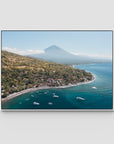 Amed & Mount Agung ii - Art Print - Float Frame Canvas - White - Landscape