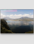 Lake Batur Bali - Art Print - Float Frame Canvas - White - Landscape