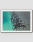 Padang Padang Surfing - Art Print - Traditional Frame - Raw Oak - Landscape