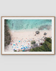 Padang Padang Beach Top Down - Art Print - Traditional Frame - Raw Oak - Landscape