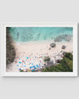 Padang Padang Beach Top Down - Art Print - Traditional Frame - White - Landscape