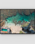 Uluwatu Top Down - Art Print - Float Frame Canvas - Black - Landscape