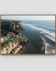 Single Fin Uluwatu - Art Print - Float Frame Canvas - Raw Oak - Landscape