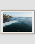 Surf Lineup Uluwatu - Art Print - Traditional Frame - Raw Oak - Landscape
