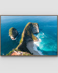 Kelingking - T-Rex - Art Print - Float Frame Canvas - Raw Oak - Landscape