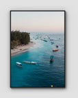 Gili T Island Sunrise ii - Art Print - Float Frame Canvas - Black - Portrait