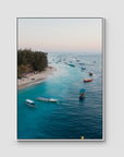 Gili T Island Sunrise ii - Art Print - Float Frame Canvas - White - Portrait