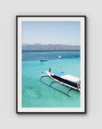 Gili T Longboat - Art Print - Traditional Frame - Black - Portrait