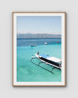 Gili T Longboat - Art Print - Traditional Frame - Raw Oak - Portrait