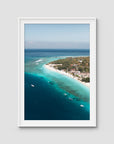 Gili T Reef Break - Art Print - Traditional Frame - White - Portrait