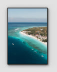 Gili T Reef Break - Art Print - Float Frame Canvas - Black - Portrait