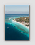 Gili T Reef Break - Art Print - Float Frame Canvas - Raw Oak - Portrait