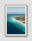 Gili T Reef Break - Art Print - Traditional Frame - Raw Oak - Portrait
