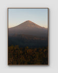 Mount Agung Sunrise - Art Print - Float Frame Canvas - Raw Oak - Portrait