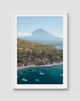 Amed & Mount Agung ii - Art Print - Traditional Frame - White - Portrait