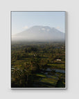 Rice Paddy Sunset East Bali ii - Art Print - Float Frame Canvas - White - Portrait