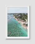 Padang Padang Coastline - Art Print - Traditional Frame - White - Portrait