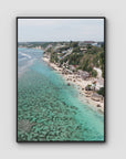 Padang Padang Coastline - Art Print - Float Frame Canvas - Black - Portrait
