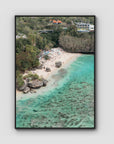 Padang Padang Aerial - Art Print - Float Frame Canvas - Black - Portrait
