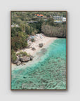 Padang Padang Aerial - Art Print - Float Frame Canvas - Raw Oak - Portrait