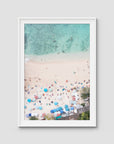 Padang Padang Beach Top Down - Art Print - Traditional Frame - White - Portrait