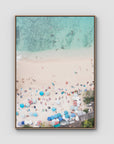 Padang Padang Beach Top Down - Art Print - Float Frame Canvas - Raw Oak - Portrait
