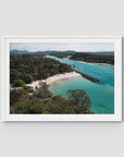 Torakina Beach Aerial - Brunswick Heads - Fine Art Print - Traditional Frame - White - Landscape