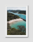 Torakina Beach Aerial - Brunswick Heads - Fine Art Print - Traditional Frame - White - Portrait