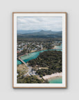 Brunswick From Above - Fine Art Print - Traditional Frame - Raw Oak - Portrait