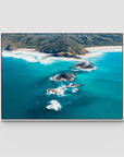 Broken Head Bombies - Byron Bay - Art Print - Float Frame Canvas - White - Landscape