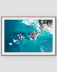 Broken Head Birds Eye - Byron Bay - Art Print - Traditional Frame - Raw Oak - Landscape