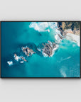 Broken Head Birds Eye - Byron Bay - Art Print - Float Frame Canvas - Black - Landscape