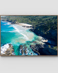Whites Beach - Byron Bay - Art Print - Float Frame Canvas - Raw Oak - Landscape
