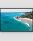 The Pass iiii - Byron Bay - Art Print - Float Frame Canvas - Black - Landscape