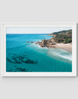 The Pass iii - Byron Bay - Art Print - Traditional Frame - White - Landscape
