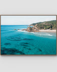 The Pass Surfer's Perspective - Byron Bay - Art Print - Float Frame Canvas - Raw Oak - Landscape
