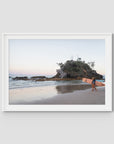 The Pass Early Morning - Byron Bay - Art Print - Traditional Frame - White - Landscape