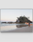 The Pass Early Morning - Byron Bay - Art Print - Float Frame Canvas - White - Landscape