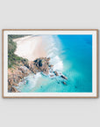 The Pass From Above - Byron Bay - Art Print - Traditional Frame - Raw Oak - Landscape