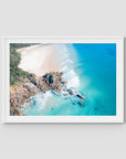 The Pass From Above - Byron Bay - Art Print - Traditional Frame - White - Landscape