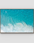 Tallows Blues - Byron Bay - Art Print - Float Frame Canvas - Raw Oak - Landscape