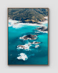 Broken Head Bombies - Byron Bay - Art Print - Float Frame Canvas - Raw Oak - Portrait