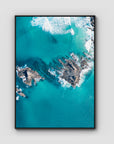 Broken Head Birds Eye - Byron Bay - Art Print - Float Frame Canvas - Black - Portrait
