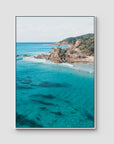 The Pass Surfer's Perspective - Byron Bay - Art Print - Float Frame Canvas - White - Portrait