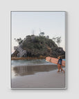 The Pass Early Morning - Byron Bay - Art Print - Float Frame Canvas - White - Portrait