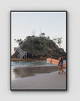 The Pass Early Morning - Byron Bay - Art Print - Float Frame Canvas - Black - Portrait